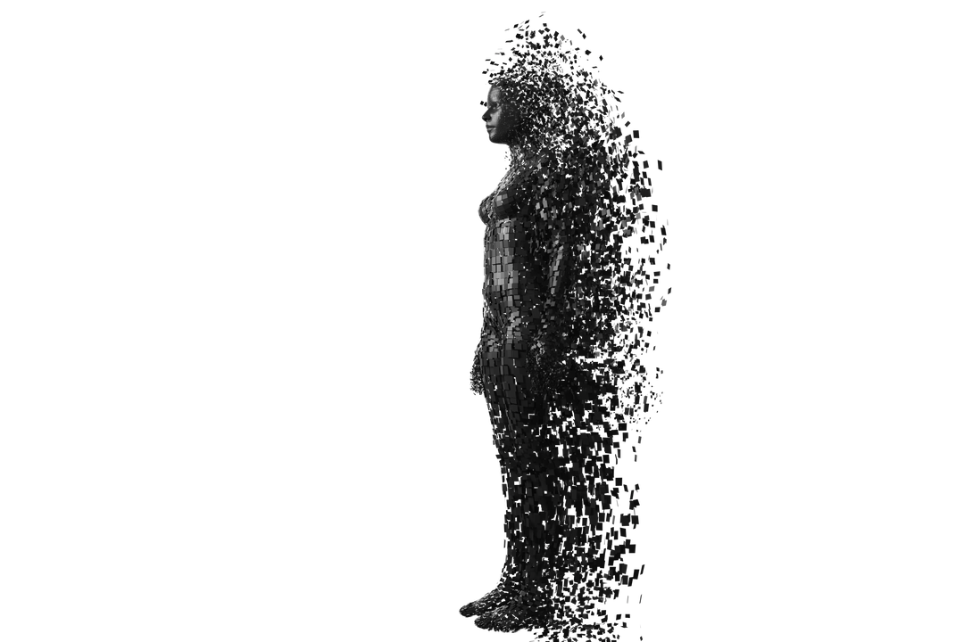 Transparent Digital 3D Model of Woman with Disintegrating Effect - Download Free Stock Images Pikwizard.com