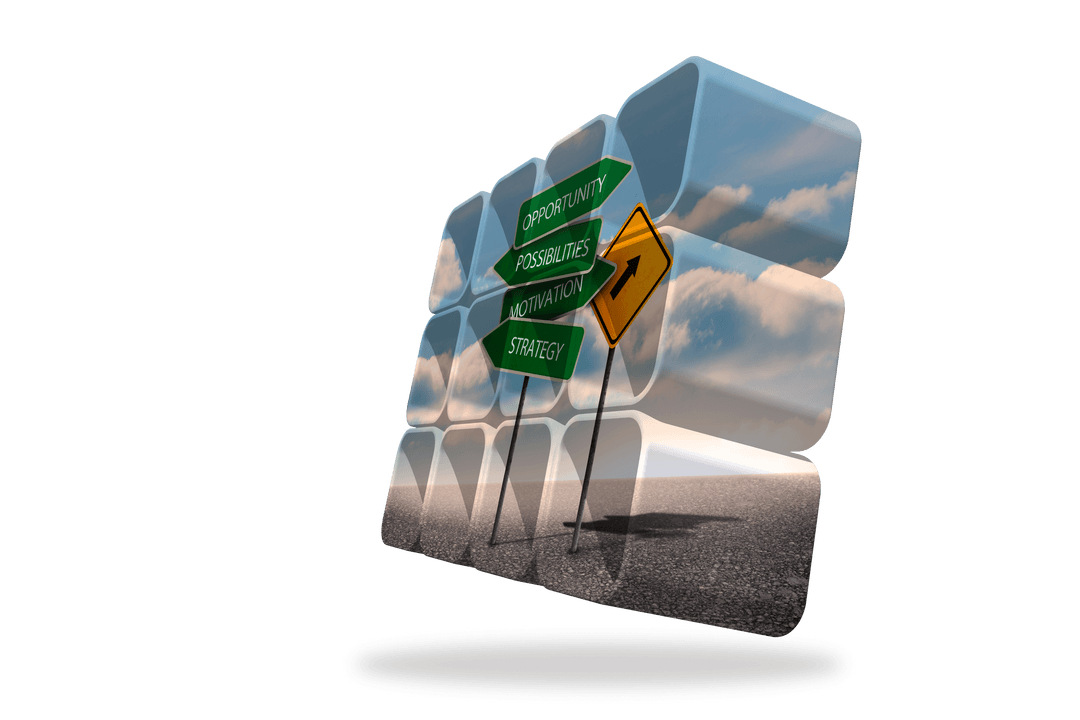 Arrows and Abstract Shapes on Transparent Background