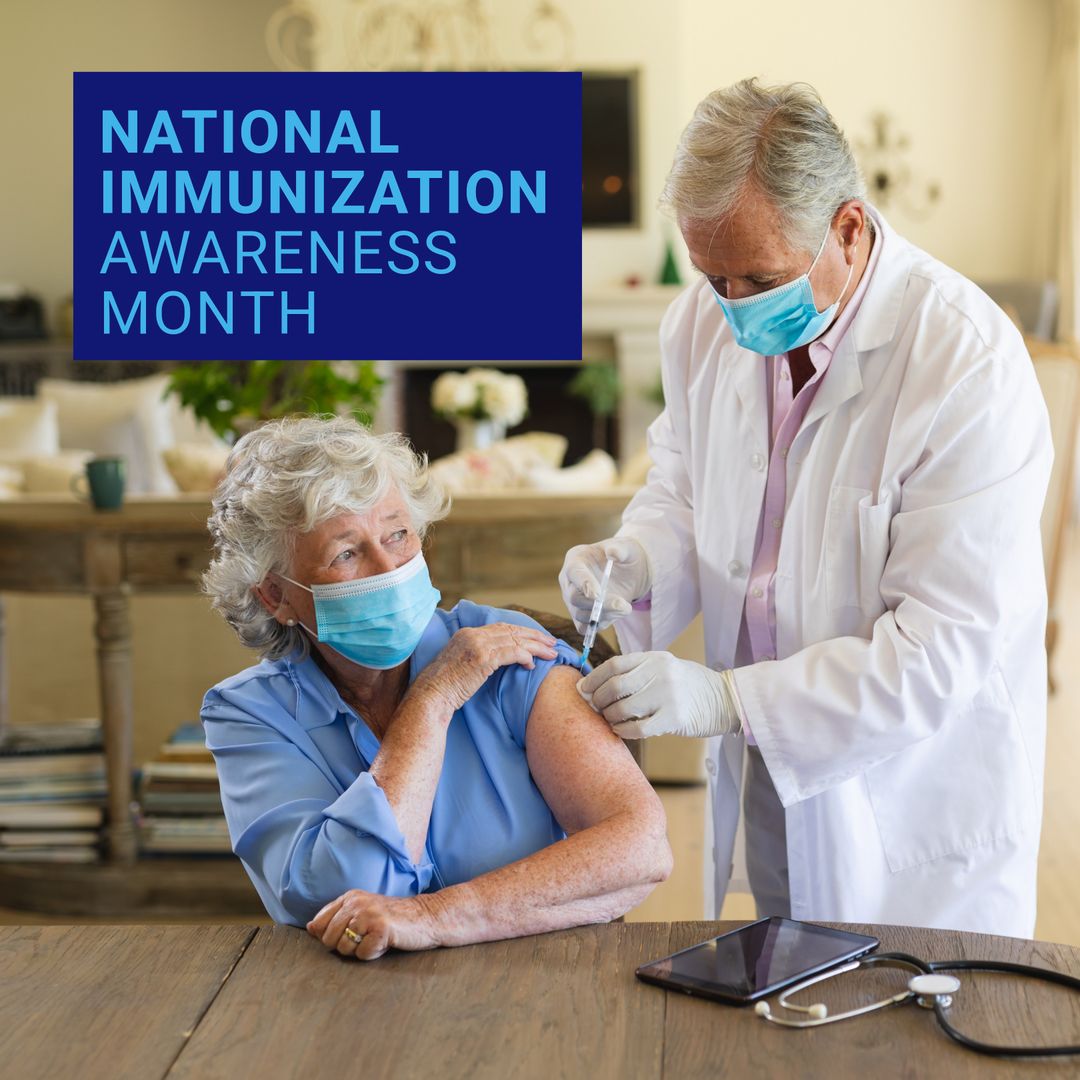 Elderly Vaccination During National Immunization Awareness Month - Download Free Stock Templates Pikwizard.com