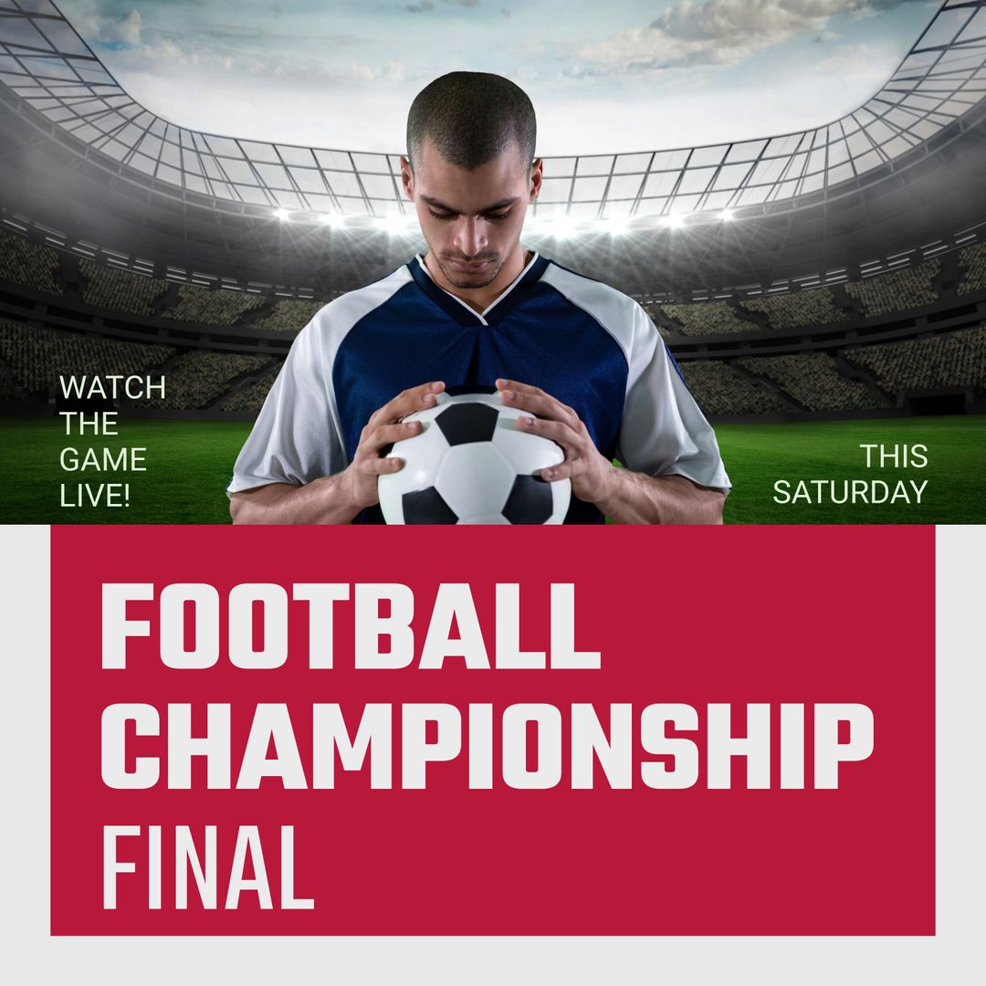 Football Championship Final Advertisement with Football Player in Stadium - Download Free Stock Templates Pikwizard.com