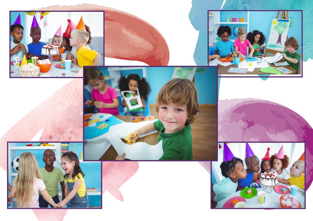 Children Enjoying Diverse Activities with Celebration and Crafting