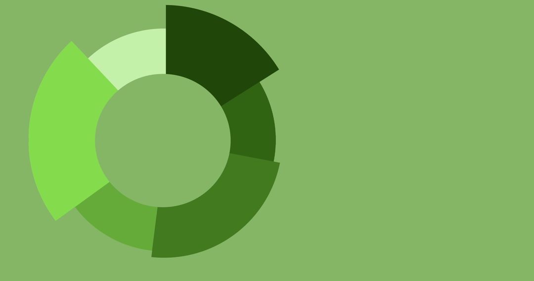 Green Pie Chart on Solid Background Representing Data Analysis