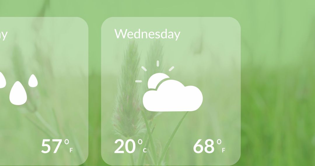 Digital Weather Forecast Display in Nature Setting
