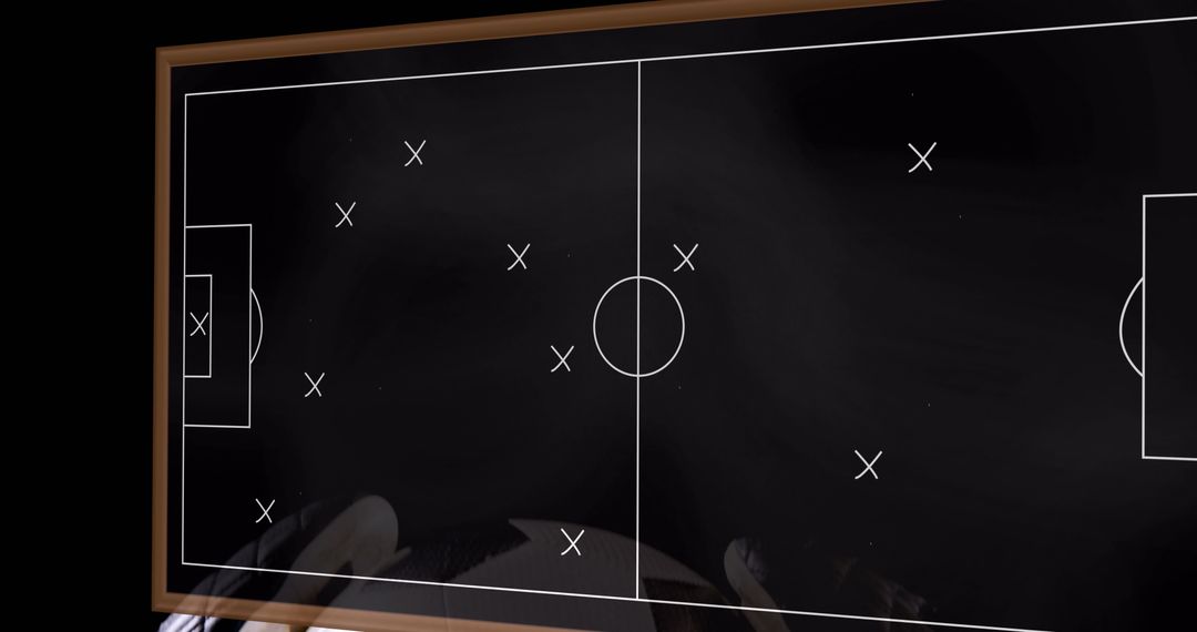 Soccer Strategy Chalkboard with Game Plan X and O Markings