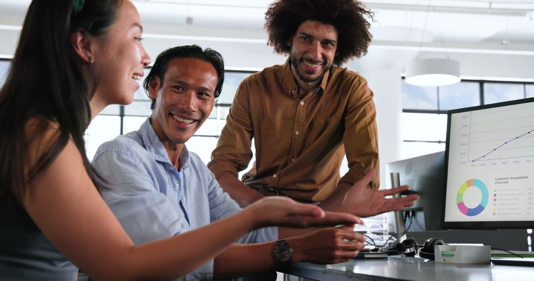 Diverse Co-Workers Collaborating on Office Project