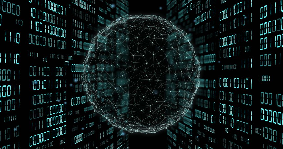 Digital Sphere with Binary Code and Data Connections - Free Images, Stock Photos and Pictures on Pikwizard.com