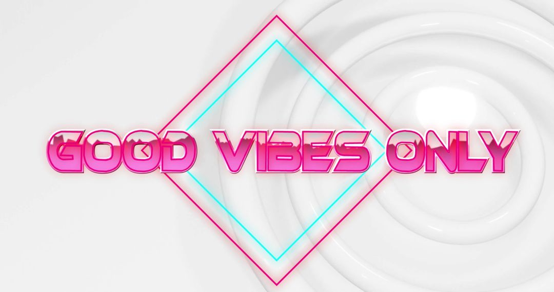 Retro-Style Good Vibes Only Graphic with Neon Overlay