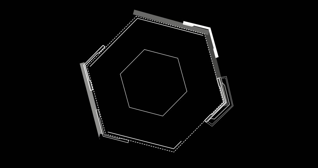 Geometric Hexagon Design on Black Background