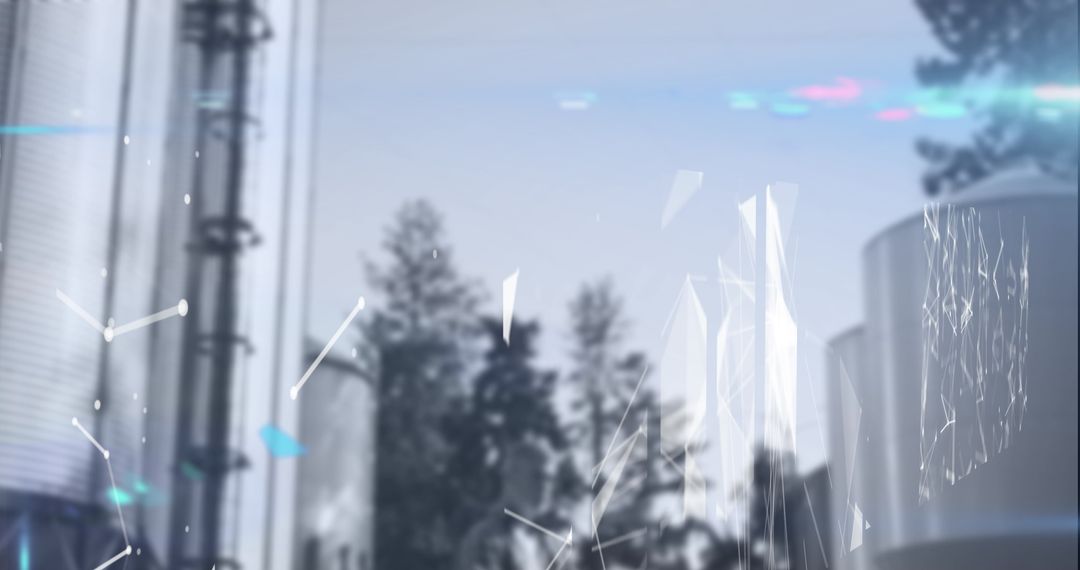 Abstract Geometric Shapes over Urban Skyline