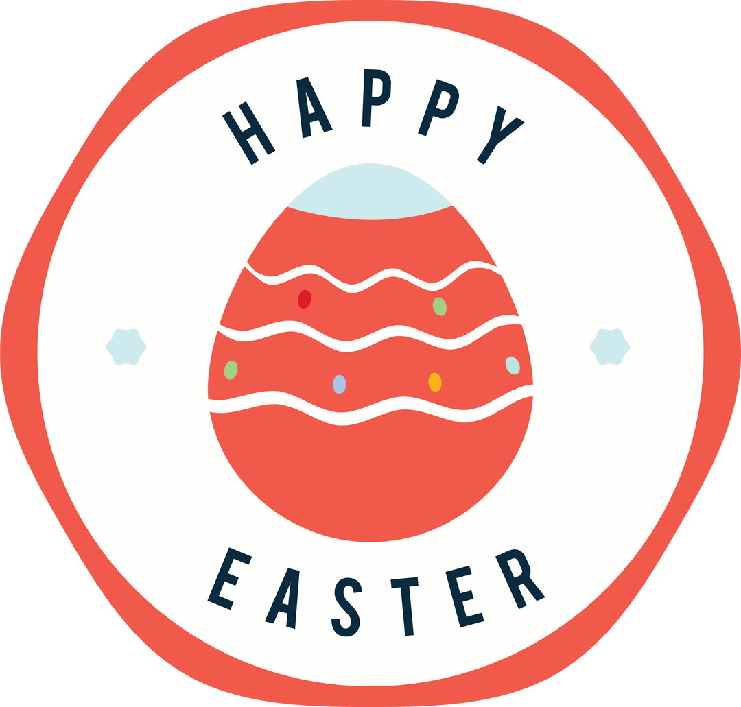 Elegant Easter Egg Illustration with Festive Message on Transparent Background
