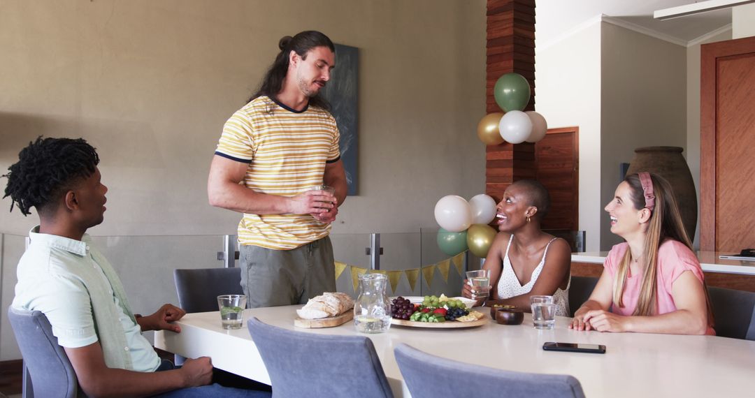 Friends Enjoying Lunch Together Sharing Laughter and Stories