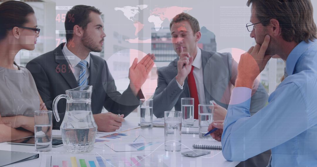 Diverse Business Team Analyzing Financial Data in Meeting