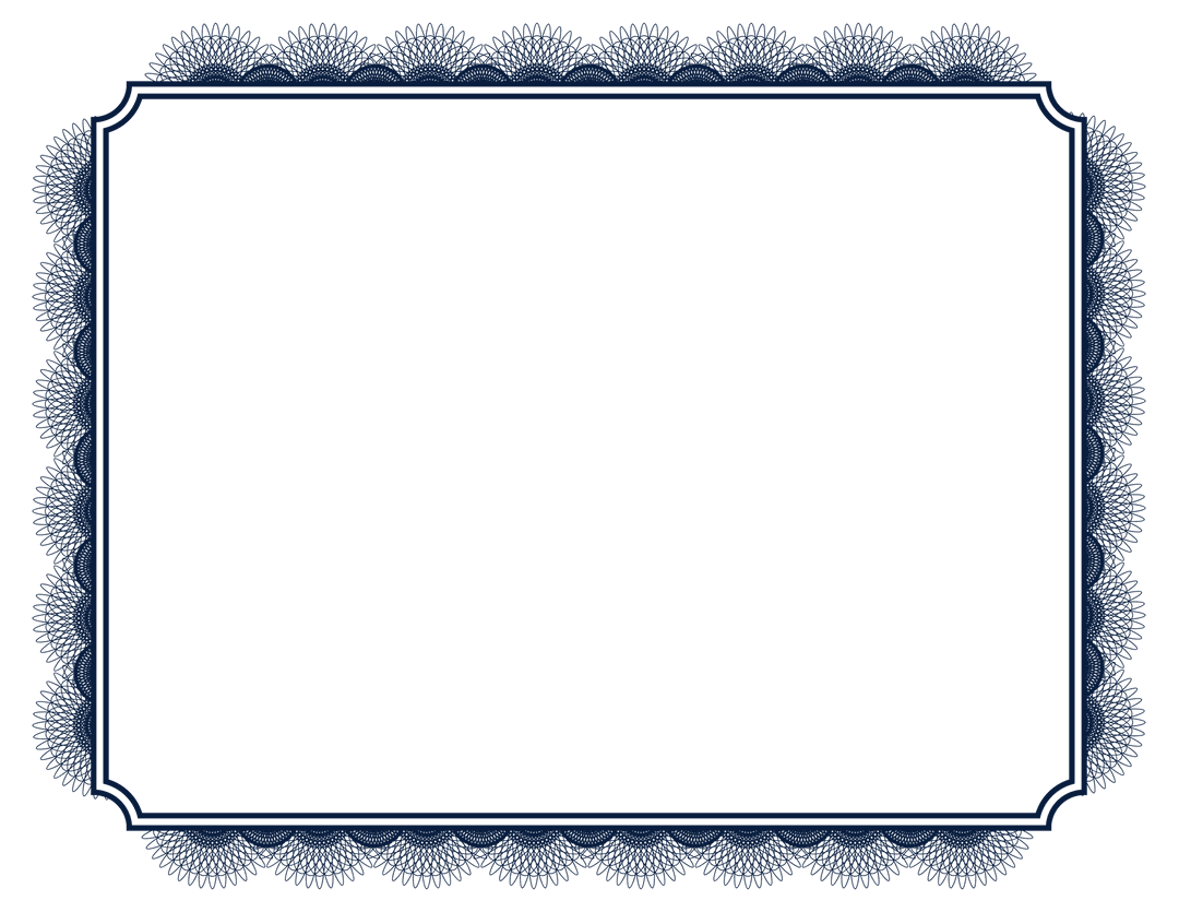 Blue Patterned Frame on Transparent Background with Scalloped Edge - Download Free Stock Images Pikwizard.com