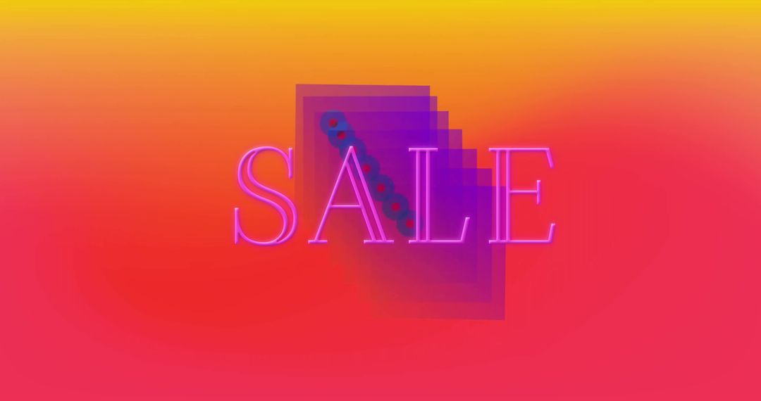 Dynamic Neon Retro Sale Banner with Hazy Background