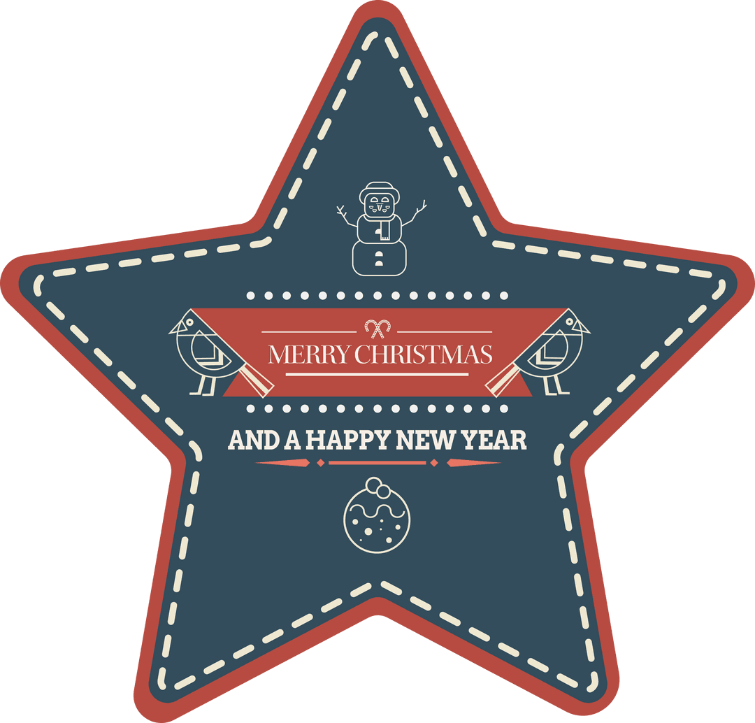 Transparent Christmas Star Vintage Ornament Banner