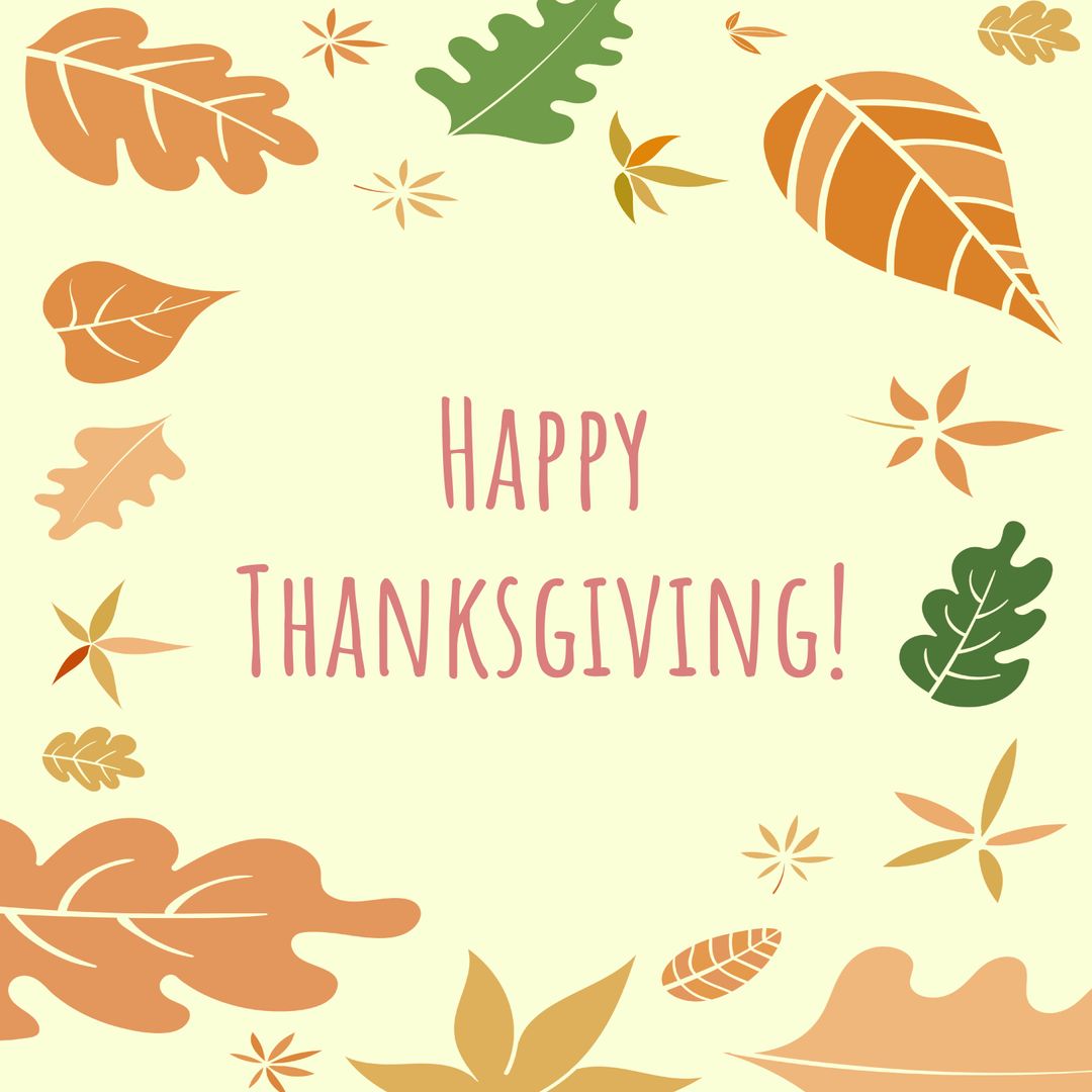 Festive Thanksgiving Greeting Card with Autumn Leaves