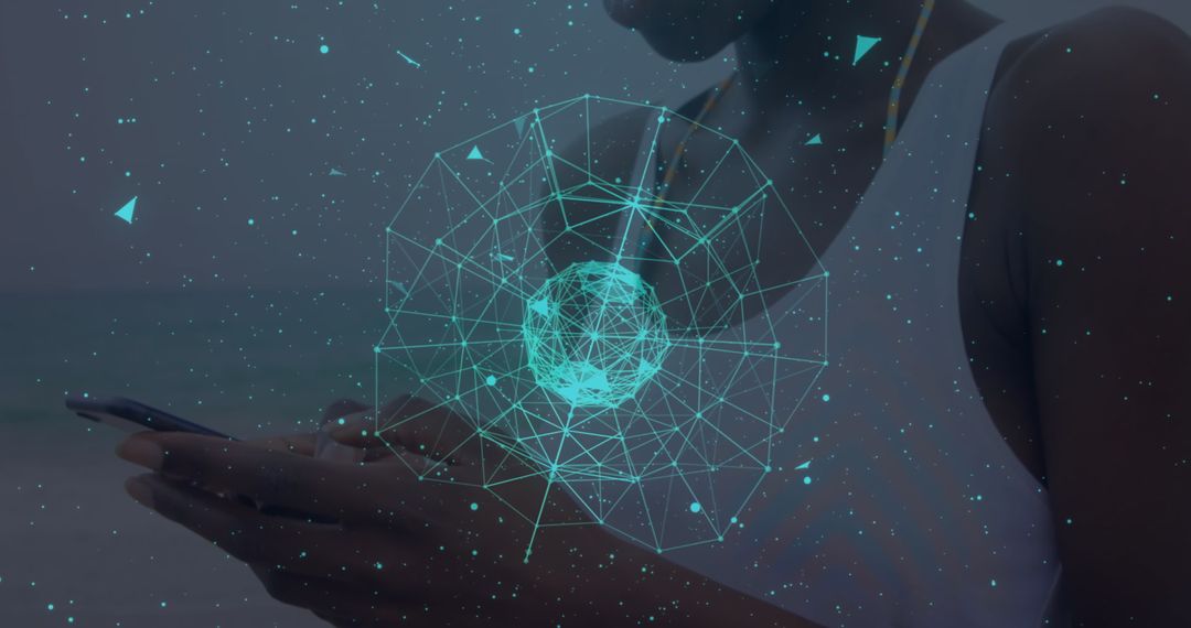 Digital Network Connections Illustrating Global Communication