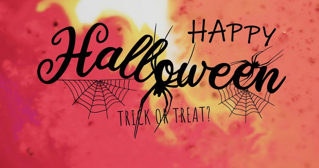 Happy Halloween Greeting with Spider and Web Accents
