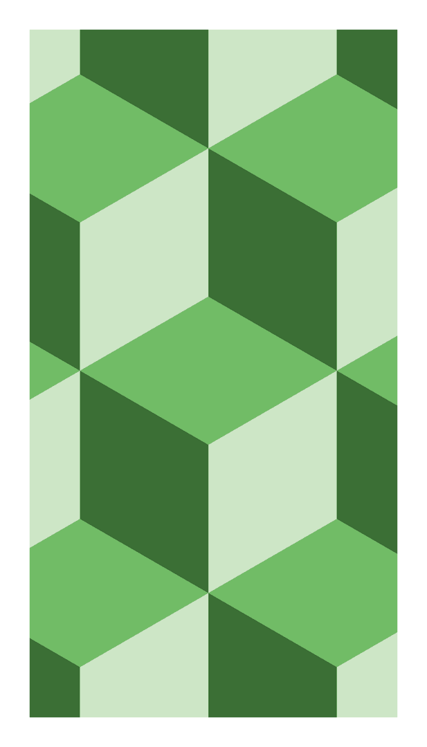 Geometric Green Cubes on Transparent Background: Digital Vector Art