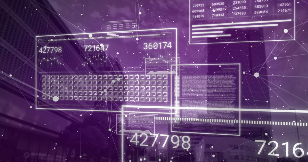 Futuristic Holographic Data Overlay Presenting Real-Time Analytics Over Urban Skyline