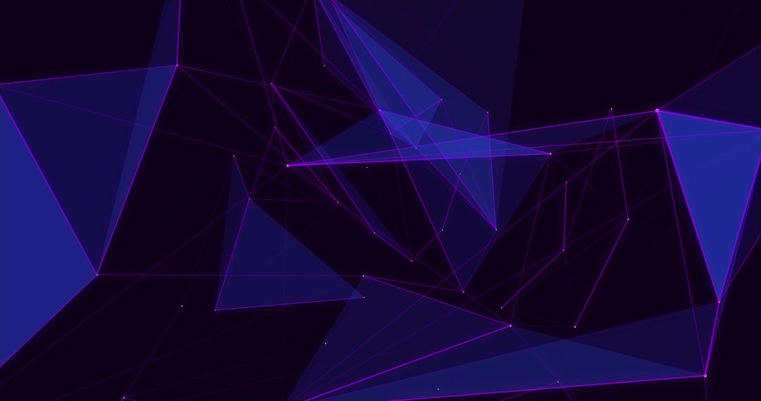 Abstract Purple Network of Triangles on Black Background