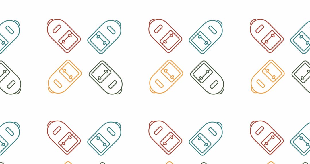 Seamless Backpack Icon Pattern on White Background