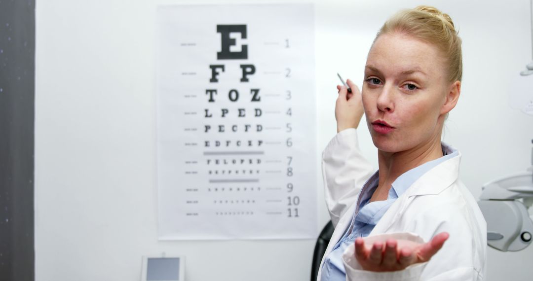 Optometrist Holding Eye Chart in Clinic for Vision Test - Free Images, Stock Photos and Pictures on Pikwizard.com