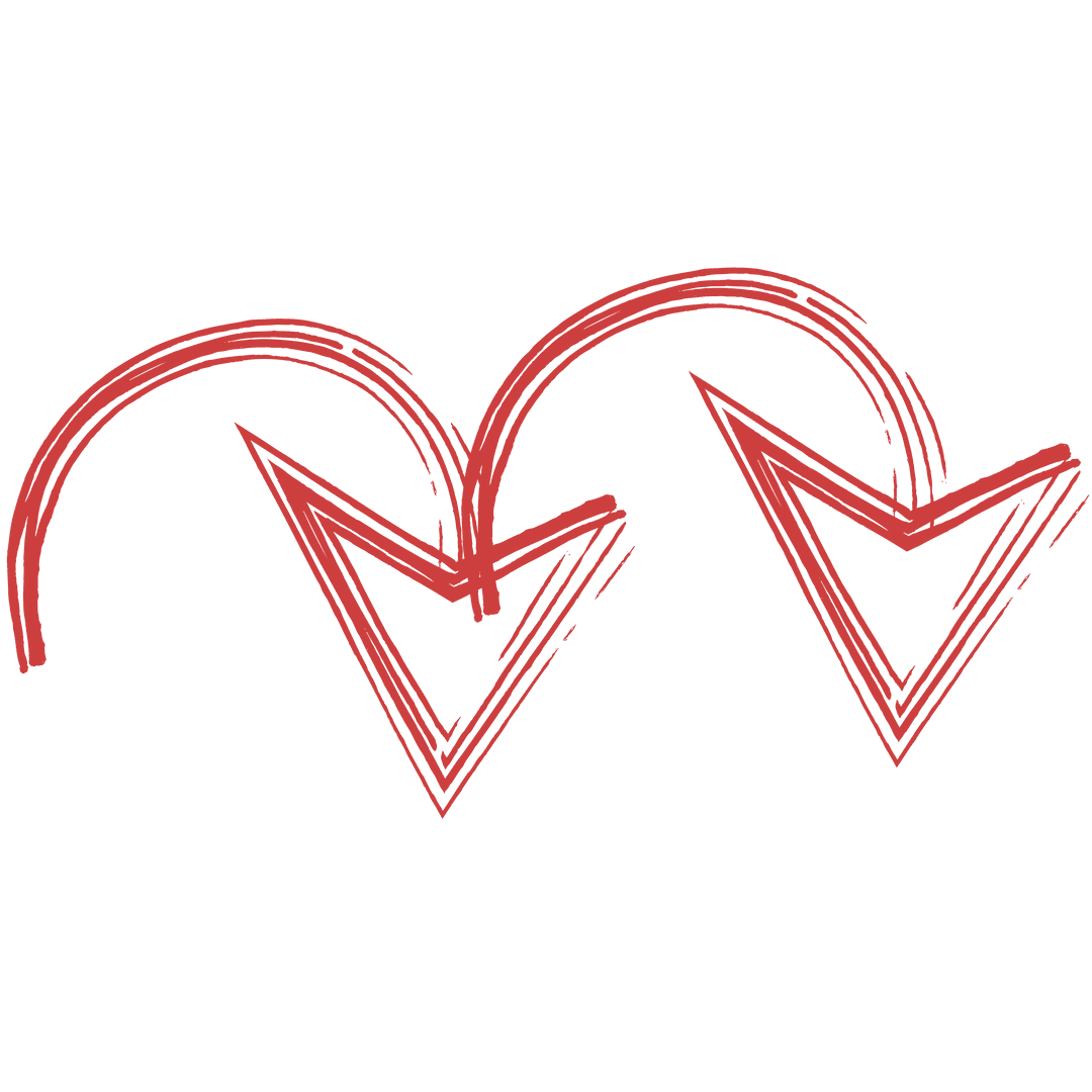 Red Double Arrows on Transparent Background Illustration