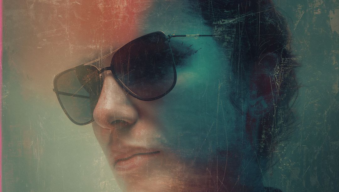 Artistic Portrait of Woman in Tinted Aviators with Gradient Backdrop