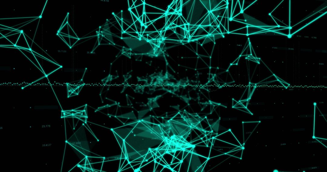 Glowing Green Plexus Network Against Black for Data Processing Concept