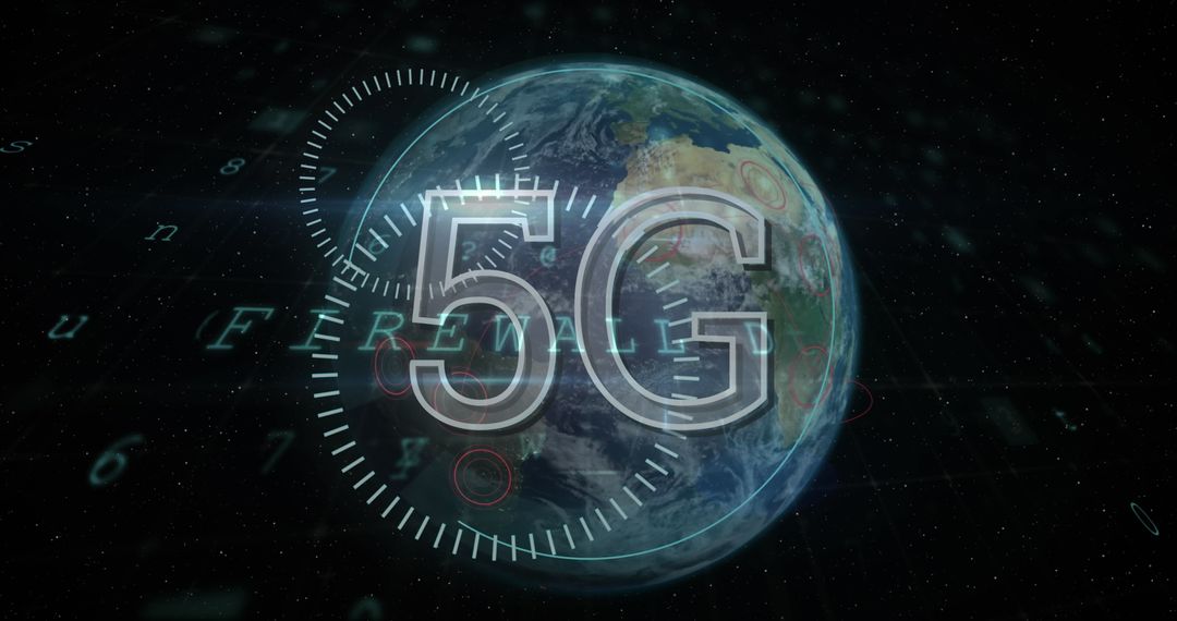 5G Technology and Cybersecurity Concept with Digital Earth