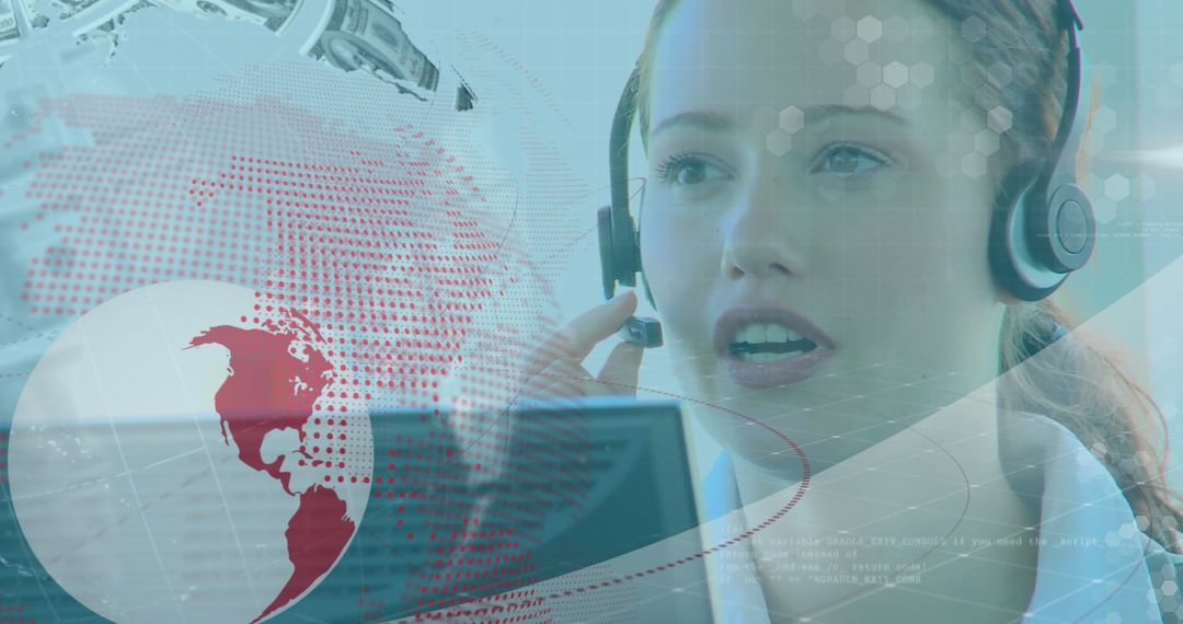 Tech Support Agent Assisting Clients in Digital Office