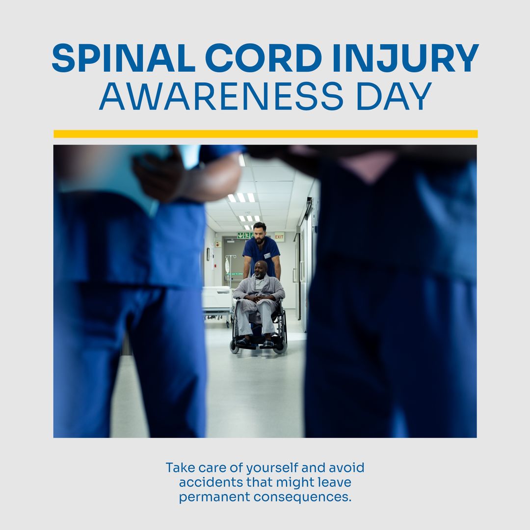 Spinal Cord Injury Awareness Promotion Image with Wheelchair