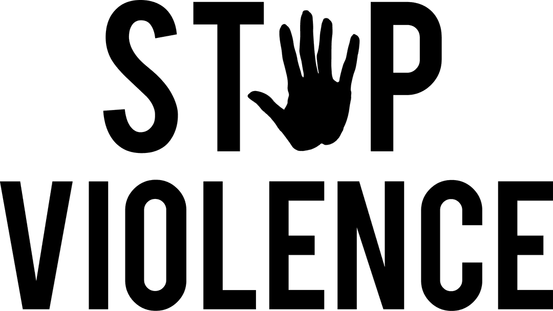 Stop Violence Text on Transparent Background for Prevention Campaigns