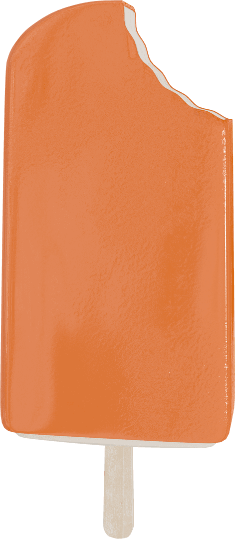 Orange Ice Cream on Stick Transparent Illustration