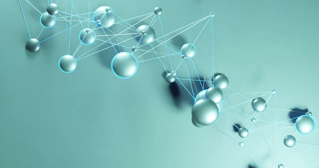 Futuristic Network Connections on Green Background