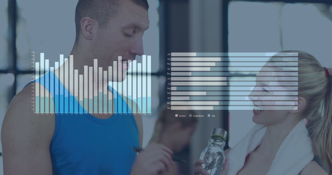 Digital Analysis Over Sports Enthusiasts Conversing at Gym