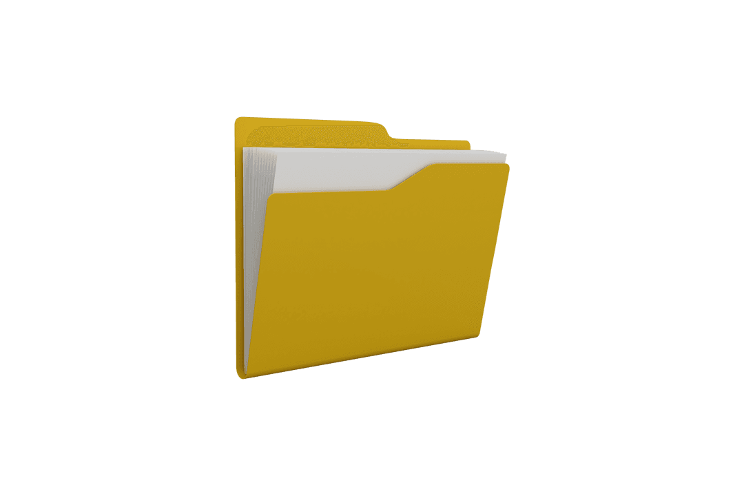 Transparent Yellow Folder with Papers Illustration