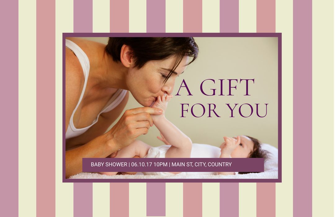 Tender Mother Child Moment for Baby Shower Invitation