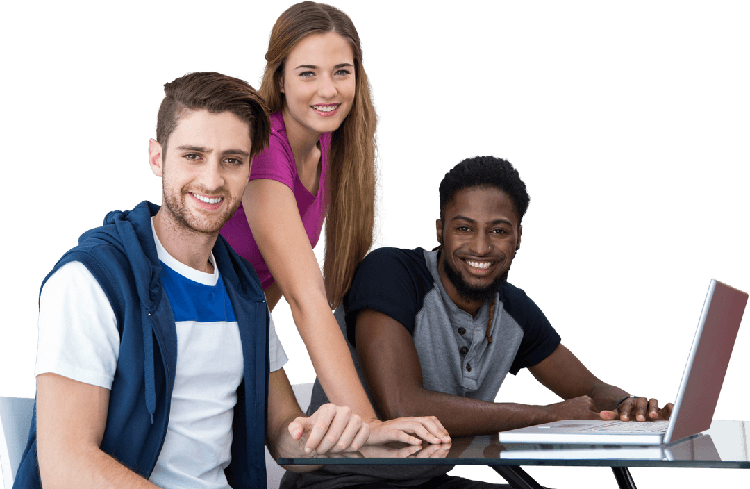 Creative Colleagues Collaborating with Transparent Background