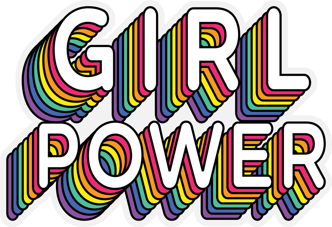 Colorful Girl Power Text on Transparent Background