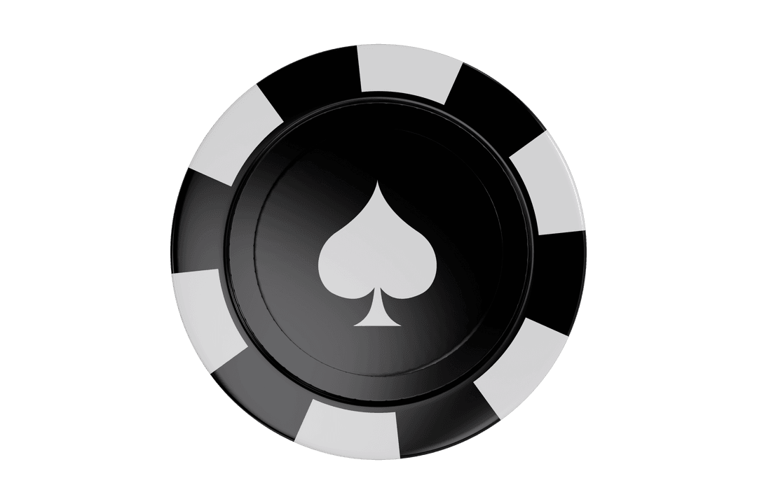 Transparent Black Casino Token with Spade Design