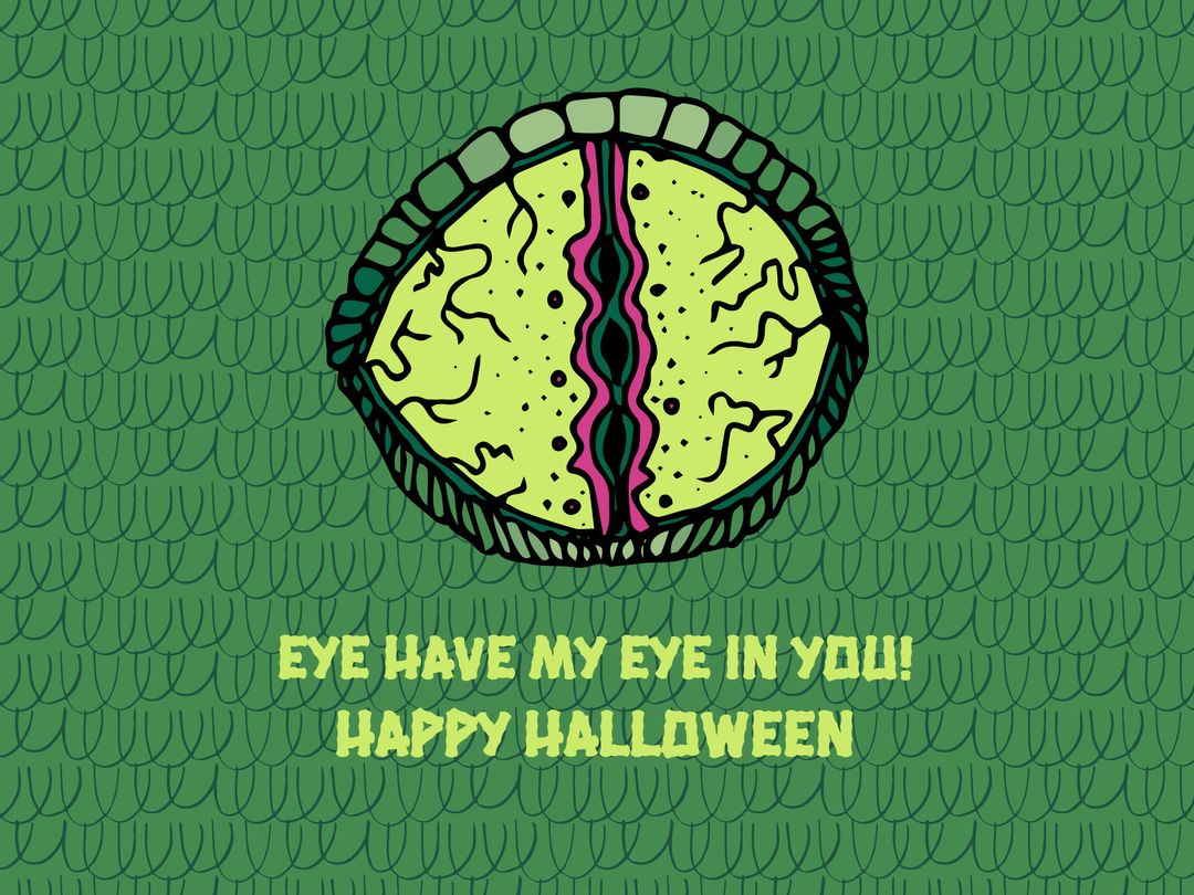 Playful Eyeball Taco Illustration for Halloween Greetings