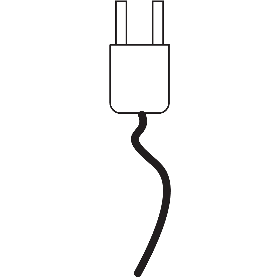 Electric Plug and Cable Illustration on Transparent Background