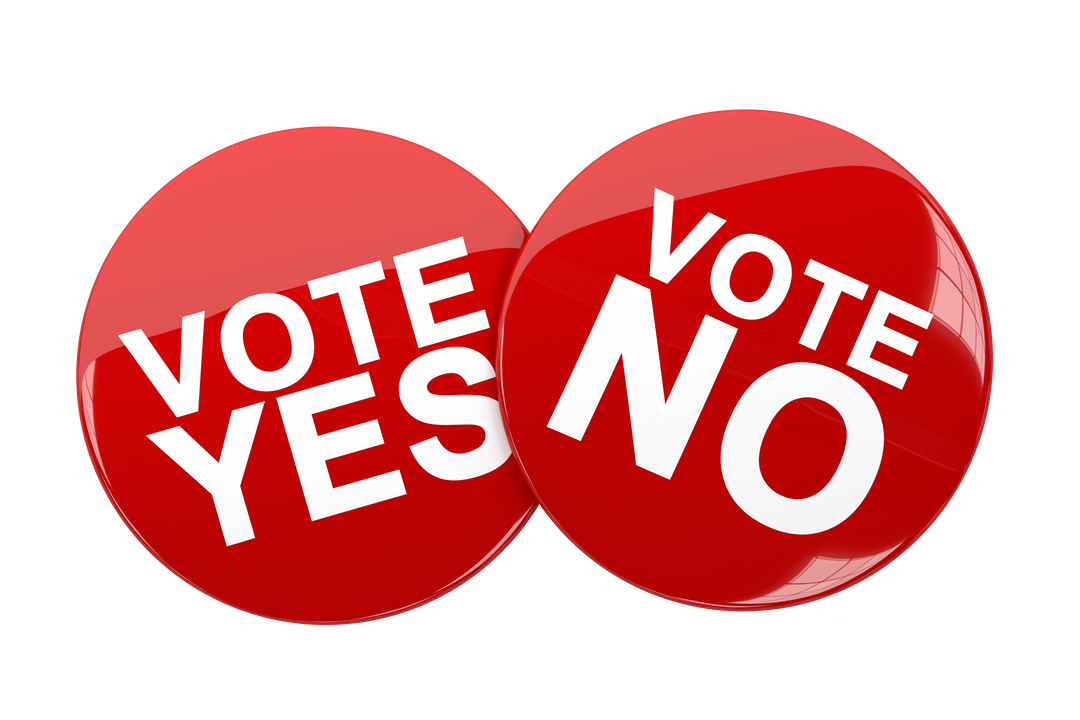 Red We Vote Yes No Badges on Transparent Background for Election Campaigns - Download Free Stock Images Pikwizard.com