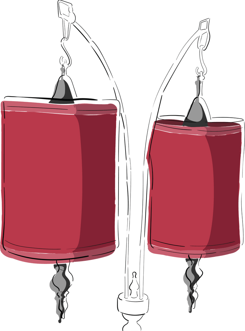 Transparent Decorative Red Hanging Lanterns Vector Illustration