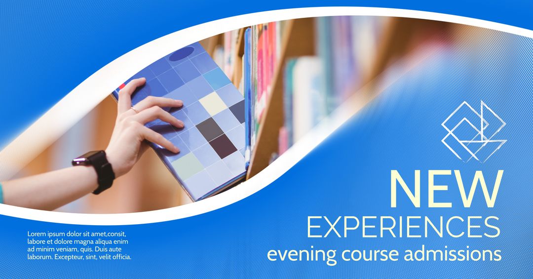 Student Choosing Book for New Evening Courses Ad - Download Free Stock Templates Pikwizard.com