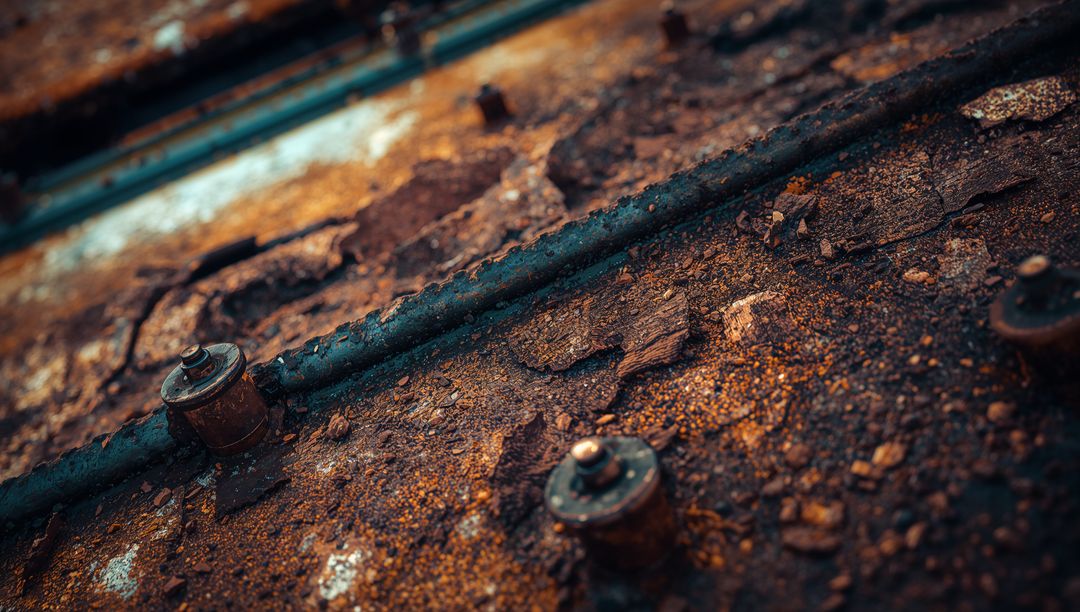 Detailed View of Rust and Corrosion on Industrial Metal Surface