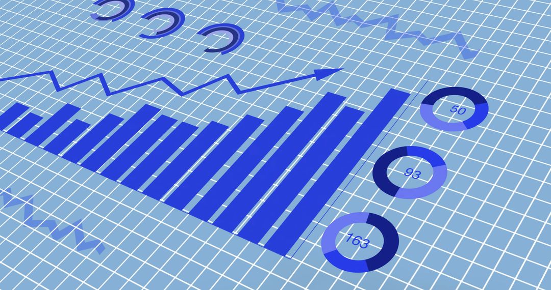 Abstract Blue Infographic on Grid for Business Analysis
