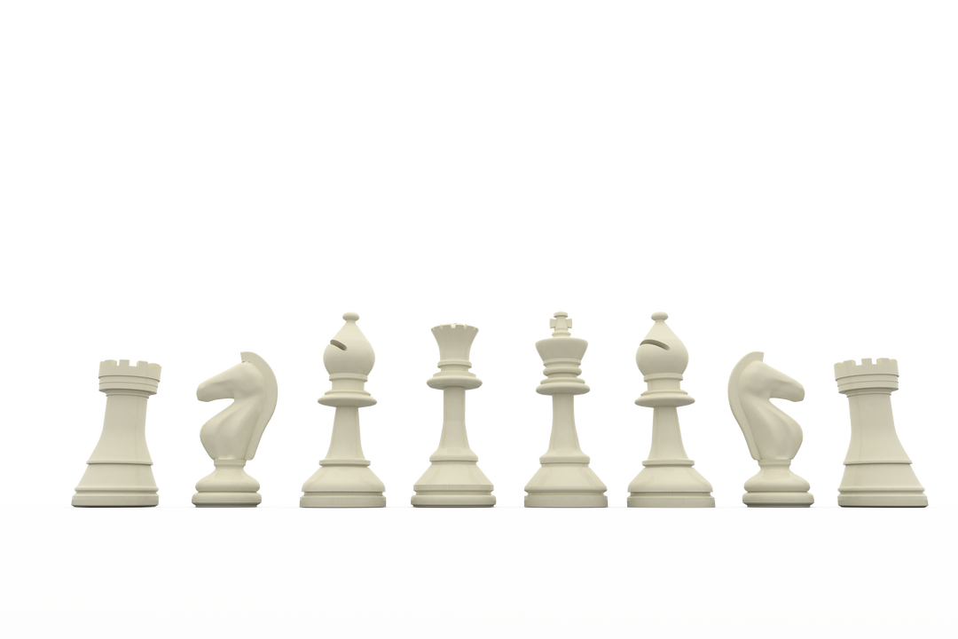 Transparent White Chess Pieces Aligned in Row - Download Free Stock Images Pikwizard.com